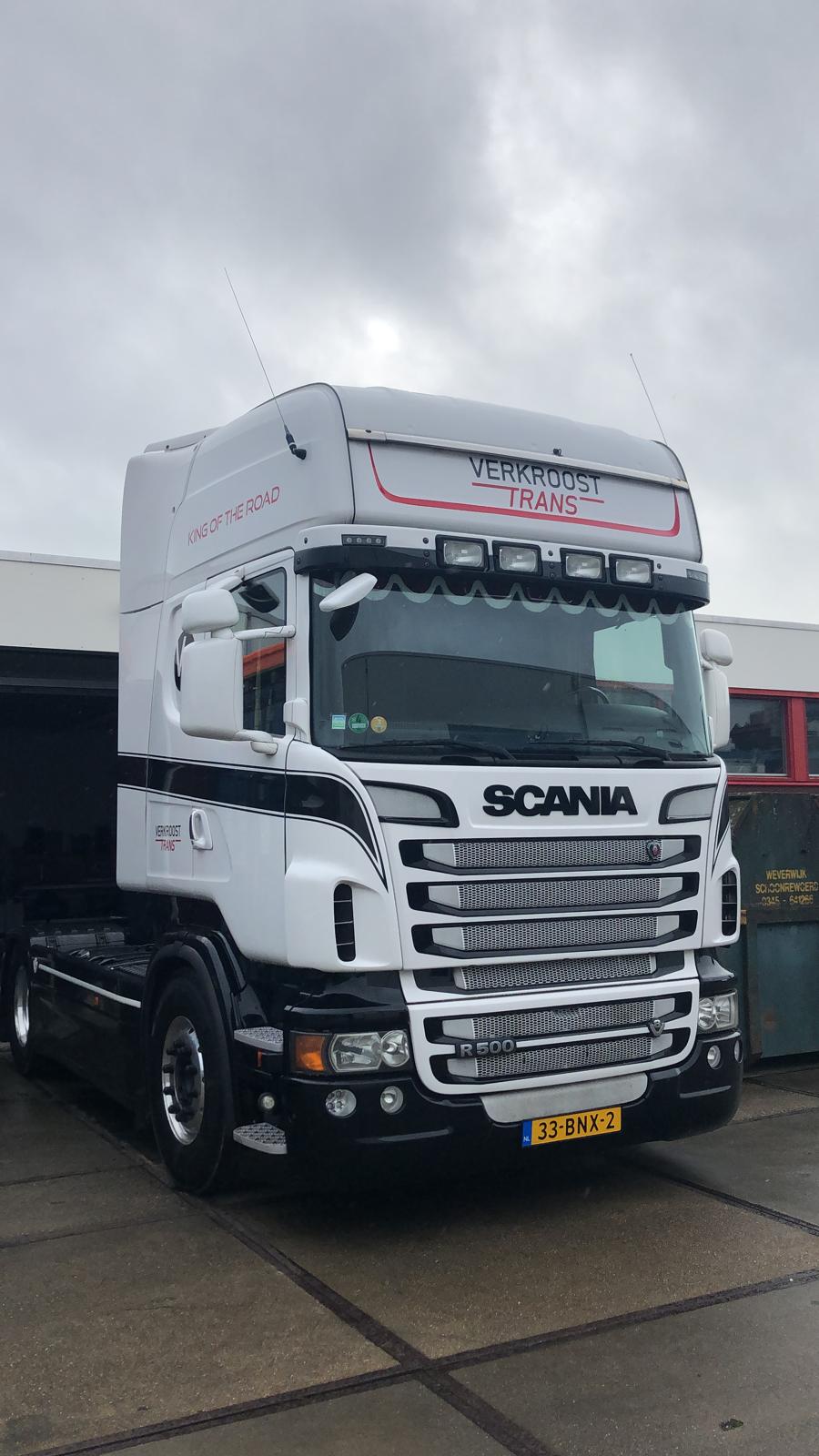 Belettering voor de vrachtwagen van Verkroost Trans