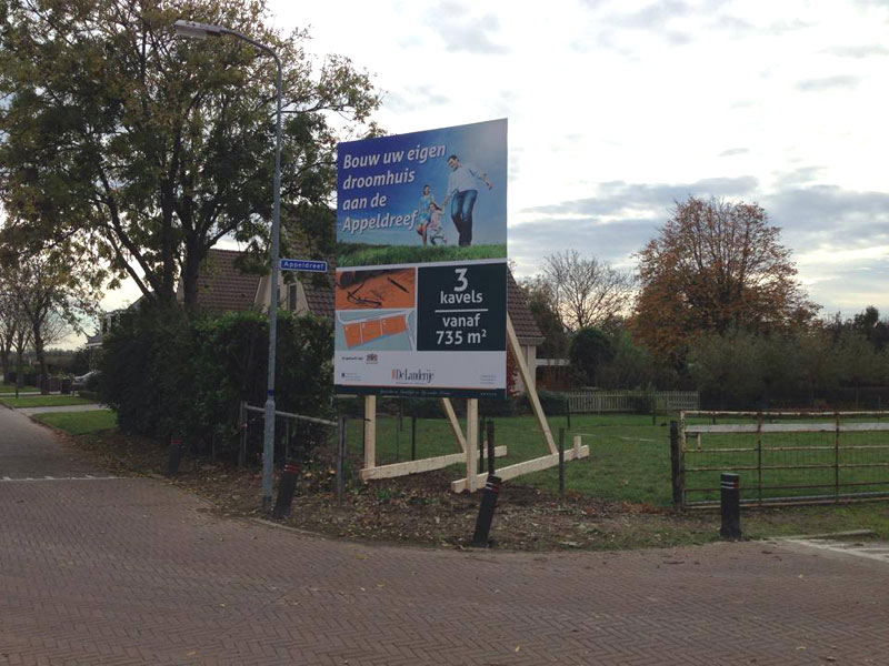 De Landerije – bouwborden